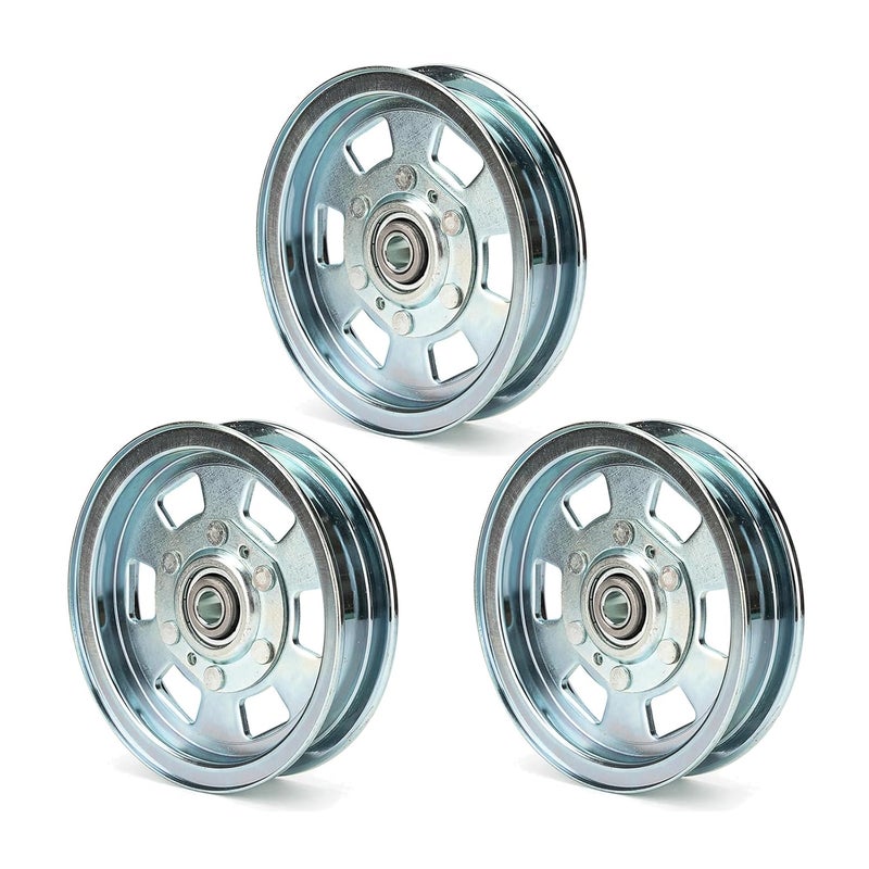 Xiaoyudou 3 Pack Flat ldler Pulley Fit for Bad boy 48" 50" 54" 60" ZT Series, 48" 54" MZ Series, 54" 61" 72" Outlaw Series Replaces 033-8000-00 033-2000-00 033-7201-00 033-7201-25 - Image 1